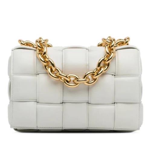 Pre-owned Leather shoulder-bags Bottega Veneta Vintage , White , Dames