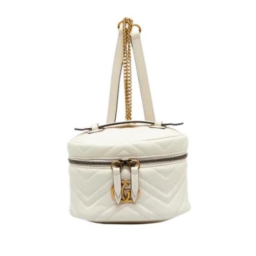 Pre-owned Leather backpacks Gucci Vintage , White , Dames