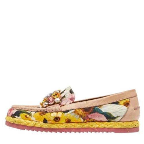Pre-owned Leather flats Dolce & Gabbana Pre-owned , Multicolor , Dames