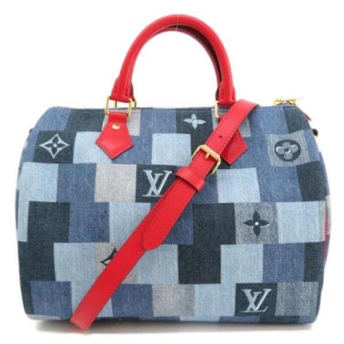 Pre-owned Canvas handbags Louis Vuitton Vintage , Blue , Dames