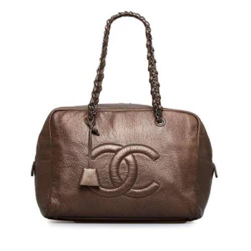 Pre-owned Leather totes Chanel Vintage , Brown , Dames