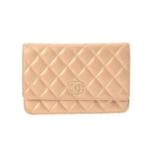 Pre-owned Leather wallets Chanel Vintage , Pink , Dames