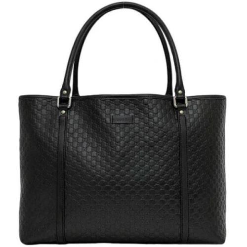 Pre-owned Leather totes Gucci Vintage , Black , Dames