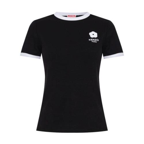 Zwart Bloem Motief T-shirts en Polos Kenzo , Black , Dames