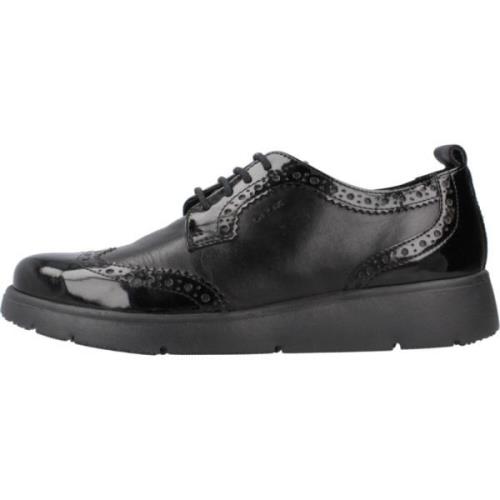 Stijlvolle Lace-up Laarzen voor Vrouwen Geox , Black , Dames