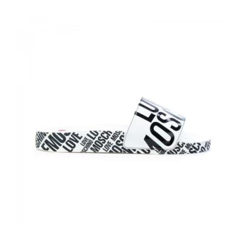 Trendy EVA Slippers voor Tieners Love Moschino , White , Dames