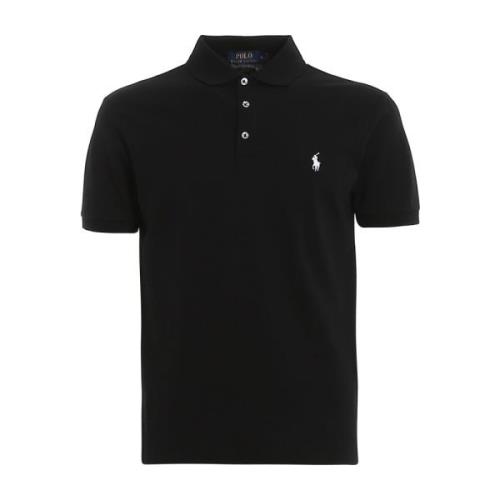 Zwarte Polo T-shirt Logo Geborduurd Ralph Lauren , Black , Heren