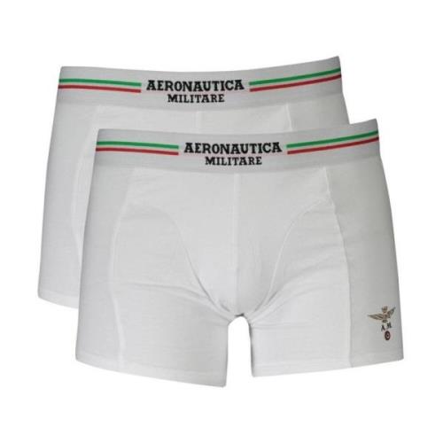 Katoenen Boxershorts met Logo Tailleband Aeronautica Militare , White ...