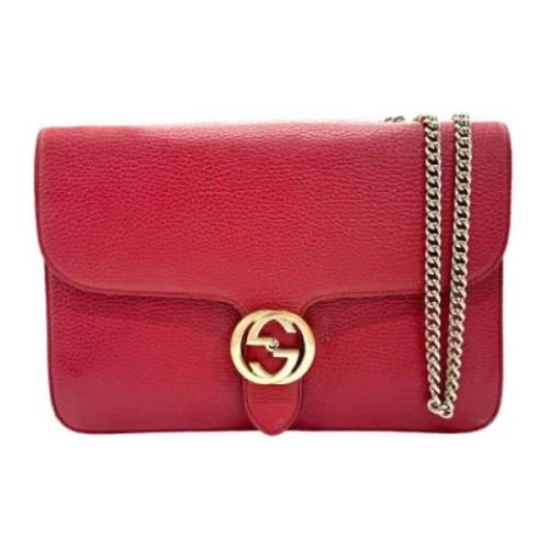 Pre-owned Leather shoulder-bags Gucci Vintage , Red , Dames