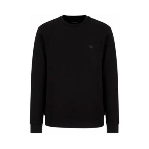 Heren Katoenen Sweatshirt Essential Collection Armani , Black , Heren