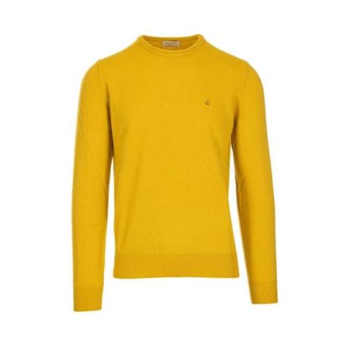 Wollen Crew Neck Trui Brooksfield , Yellow , Heren