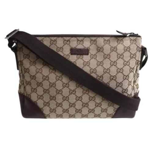 Pre-owned Canvas shoulder-bags Gucci Vintage , Beige , Dames