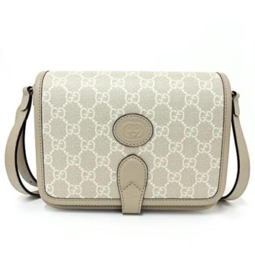 Pre-owned Canvas shoulder-bags Gucci Vintage , Beige , Dames