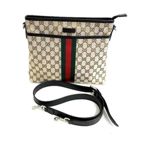 Pre-owned Canvas shoulder-bags Gucci Vintage , Beige , Dames