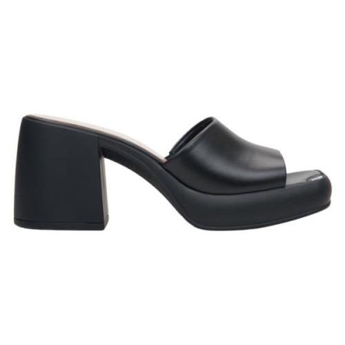 Zwarte Slip On Platform Hoge Hak Muiltjes Er00115154 Estro , Black , D...