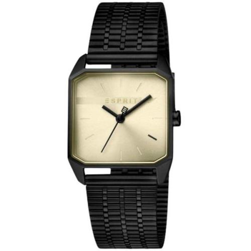 Zwarte Roestvrijstalen Dameskwarts Horloge Esprit , Black , Dames