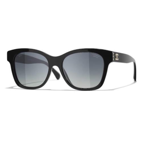 Vierkante zonnebril van zwart acetaat Chanel , Black , Unisex