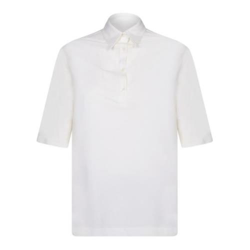 Witte Polo Shirt Klassieke Kraag Blanca Vita , White , Dames
