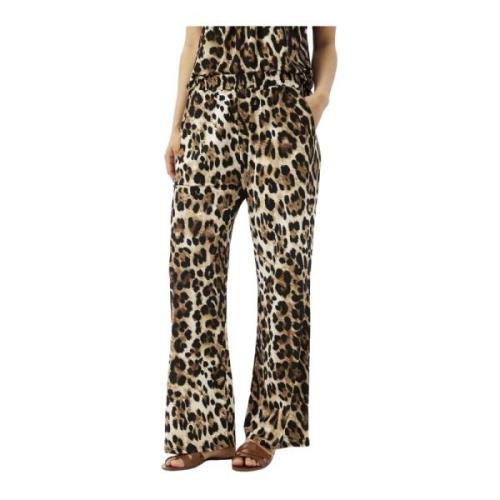 Luipaardprint Relaxte Broek IN Front , Multicolor , Dames