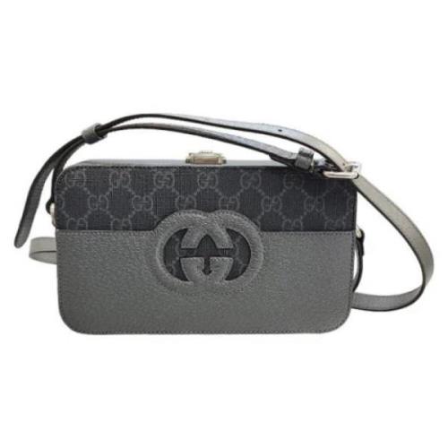 Pre-owned Canvas shoulder-bags Gucci Vintage , Gray , Dames