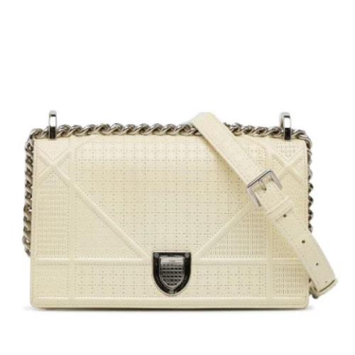 Pre-owned Leather crossbody-bags Dior Vintage , White , Dames