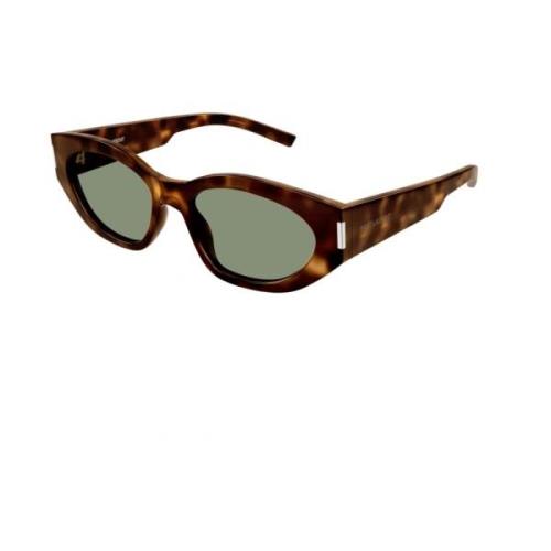 Gedurfde Geometrische Cat Eye Zonnebril Saint Laurent , Brown , Dames