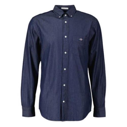 Indigo Button-Down Overhemd Gant , Blue , Heren