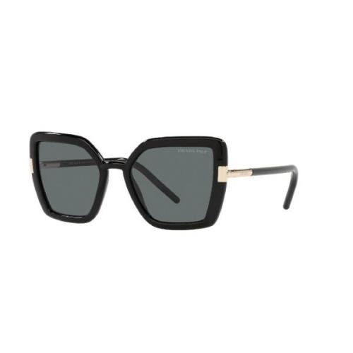 Zwarte zonnebril met donkergrijze gepolariseerde Prada , Black , Dames