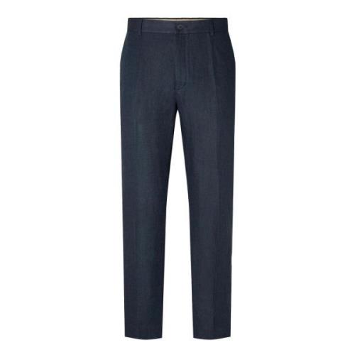 Blauwe Chino Broek Linnen Navy Selected Homme , Blue , Heren