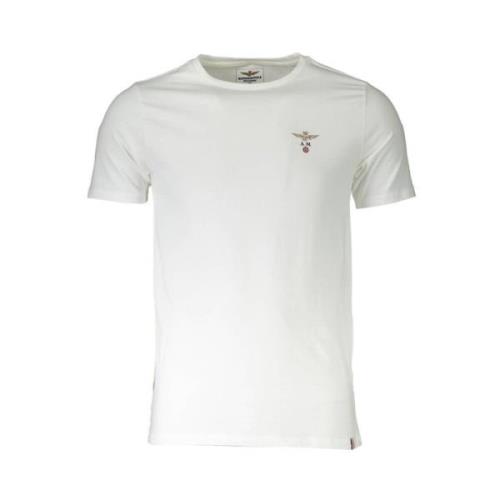 Logo Ronde Hals T-shirt Aeronautica Militare , White , Heren