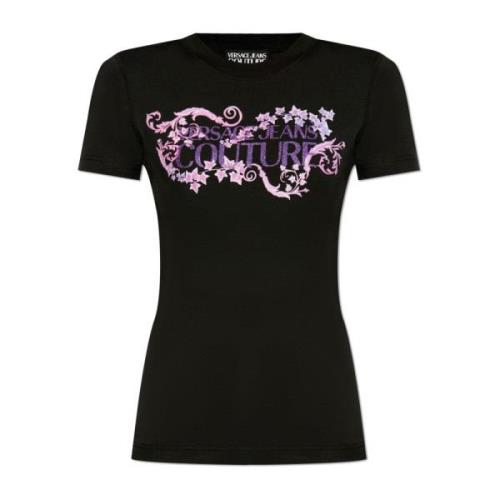T-shirt met print Versace Jeans Couture , Black , Dames