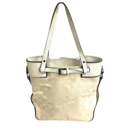 Pre-owned Canvas totes Gucci Vintage , White , Dames