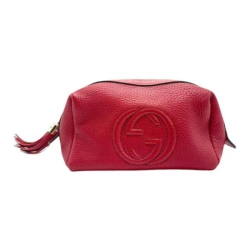 Pre-owned Leather pouches Gucci Vintage , Red , Dames
