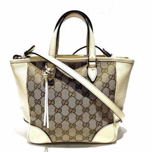 Pre-owned Canvas handbags Gucci Vintage , Beige , Dames