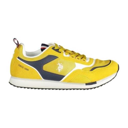 Gele sportsneakers met veters U.s. Polo Assn. , Yellow , Heren