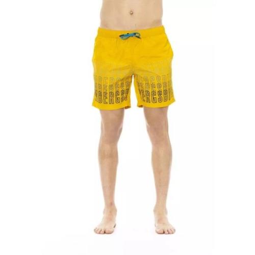 Gradiënt Print Zwemshorts in Helder Geel Bikkembergs , Yellow , Heren