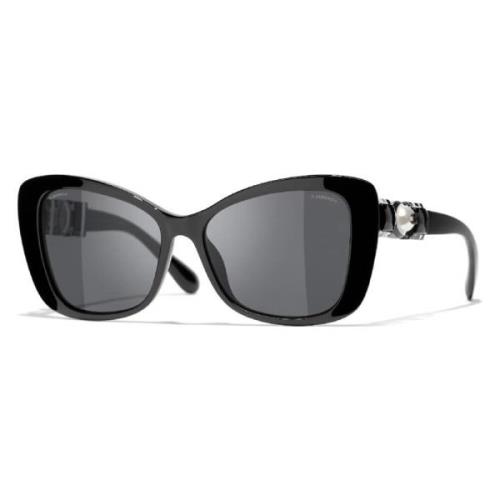 Vlinder zonnebril in zwart acetaat Chanel , Black , Dames