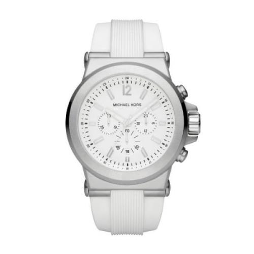 Wit Siliconen Quartz Herenhorloge Michael Kors , White , Heren