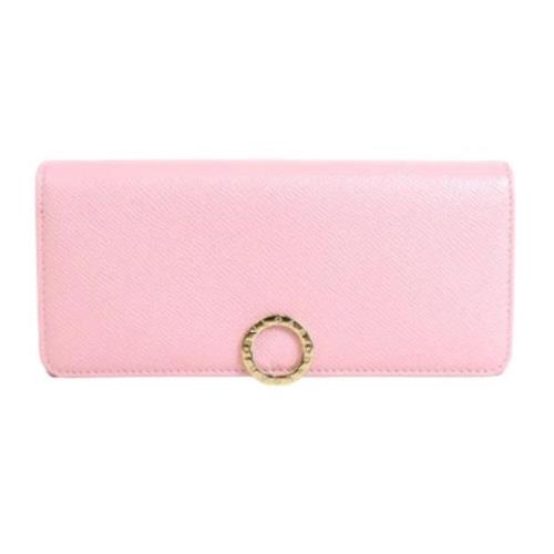 Pre-owned Leather wallets Bvlgari Vintage , Pink , Dames