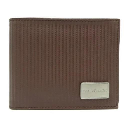 Pre-owned Leather wallets Bvlgari Vintage , Brown , Heren