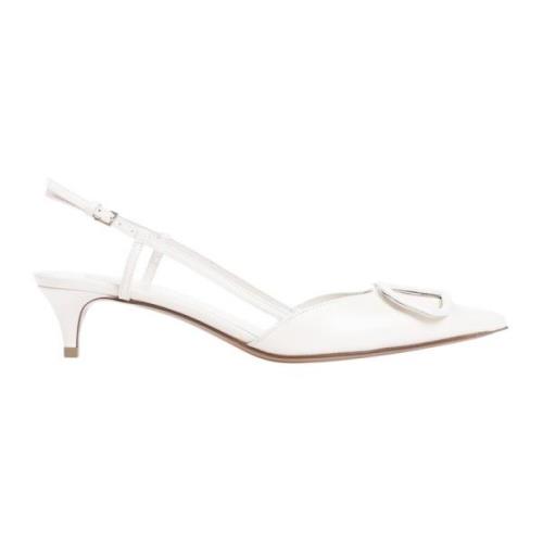 Licht Ivoor Slingback Schoenen Valentino Garavani , Beige , Dames