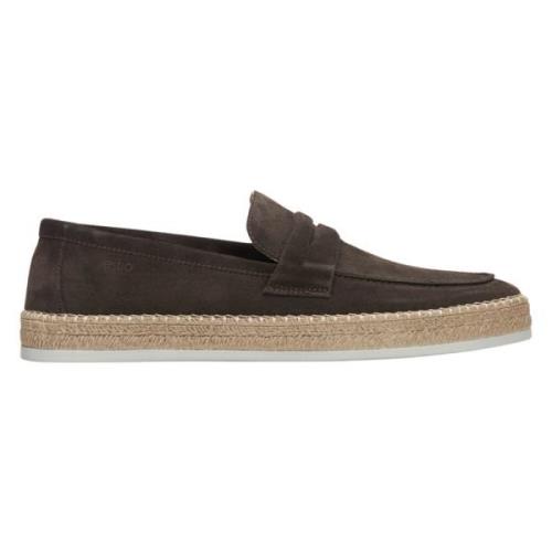 Luxe Donkerbruine Italiaanse Velours Mocassins Estro , Brown , Heren