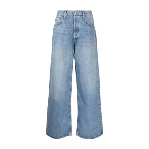 Wijde Pijp Baggy Jeans in Lichtblauw Agolde , Blue , Dames