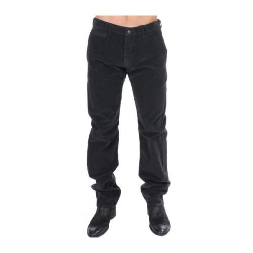 Elegante Zwarte Katoenen Ribfluwelen Broek Gianfranco Ferré , Black , ...