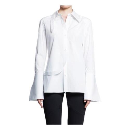 Witte Poplin Shirt met Verstelbare Kraag Courrèges , White , Dames
