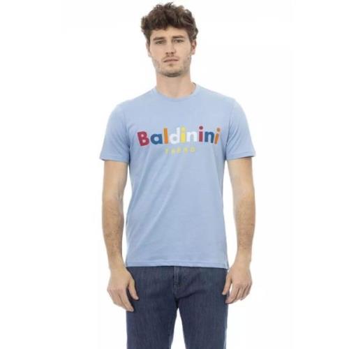 Elegante lichtblauwe T-shirt met korte mouwen Baldinini , Blue , Heren