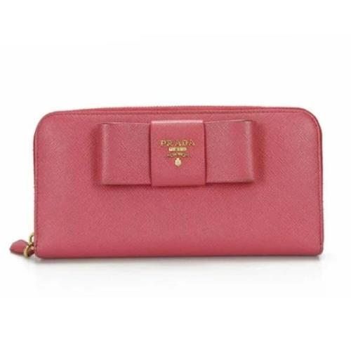 Pre-owned Leather wallets Prada Vintage , Pink , Dames