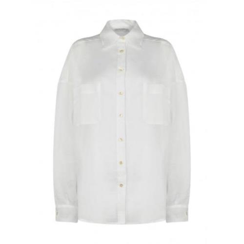 Lichtgewicht Transparante Shirt met Parelknopen Ballantyne , White , D...