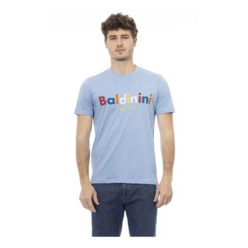 Klassiek Heren T-shirt met Ronde Hals Baldinini , Blue , Heren