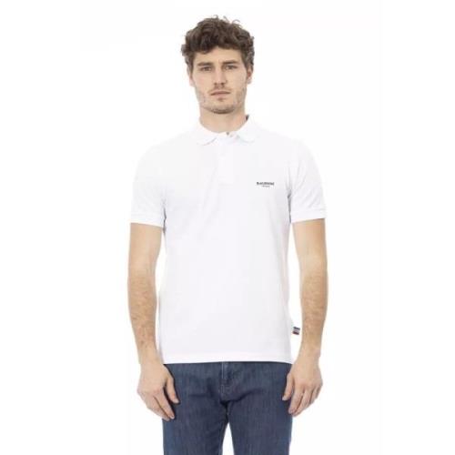 Wit Katoenen Poloshirt Trendy Borduurwerk Baldinini , White , Heren